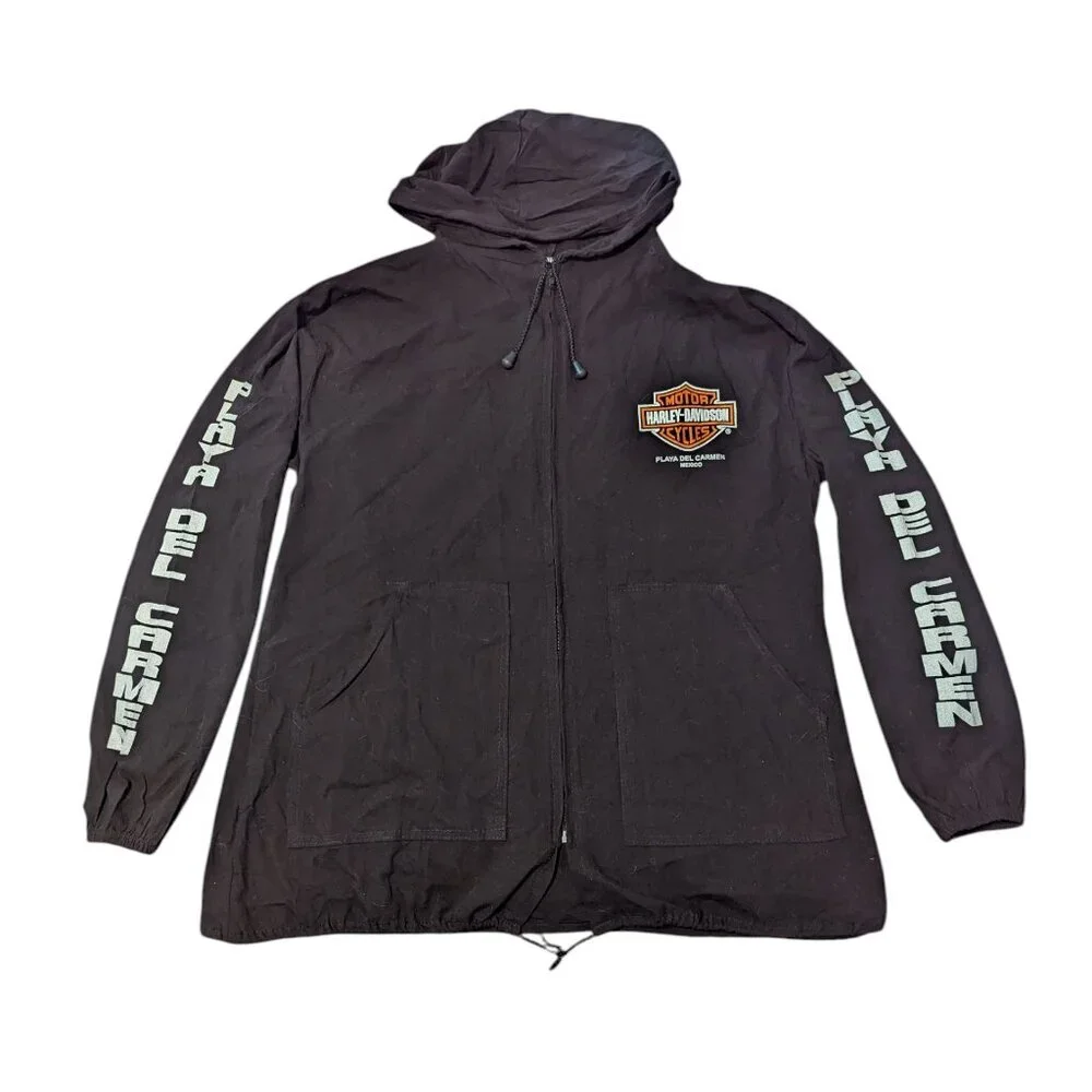 Harley-Davidson Jacket Hoodie Playa Del Carmen Motorcycle‎ Pockets Unisex LG